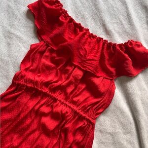 French brand Red Off-Shoulder Dress